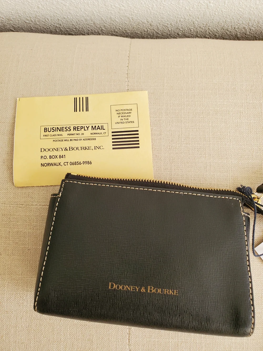 Dooney & Bourke Black Saffiano Leather Cosmetic Pouch